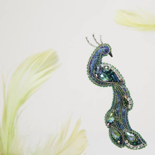 Charivna Mit The Bird of Happiness Brooch Crystal Art Beadwork Kit